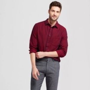 Men's Double knit Cotton Burgundy Shirt